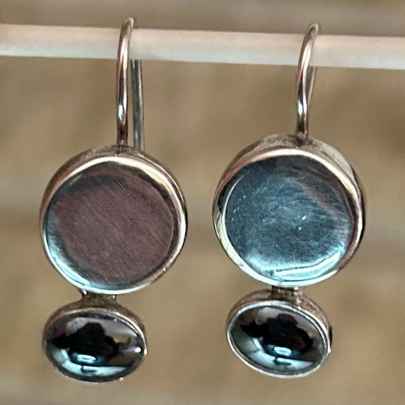 Sterling Silver & Hematite Earrings - Picture 2 of 6